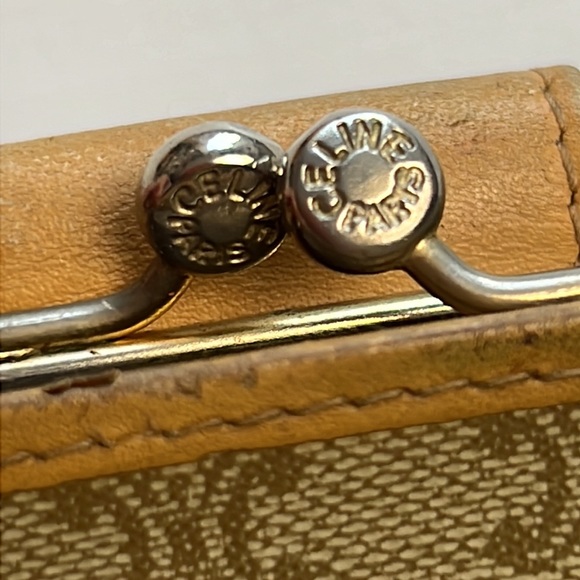 Auth. CELINE Macadam PVC Bifold Wallet Beige Brown Logo Print Canvas Leather - Picture 15 of 17